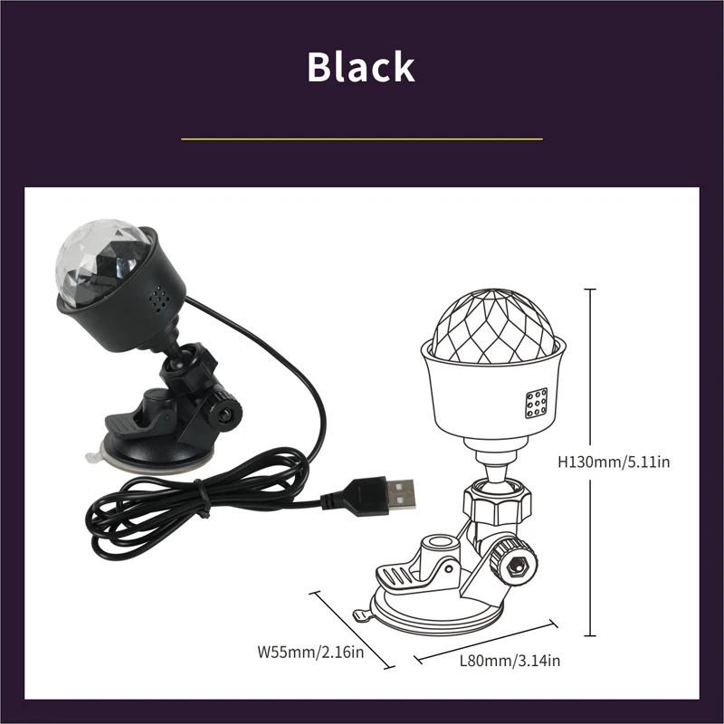 تدوير متعدد الألوان USB العارض ضوء الليل للمنزل غرفة نوم ديكور الحفلات ديسكو ضوء غرفة الاطفال الديكور حفلة عيد الميلاد