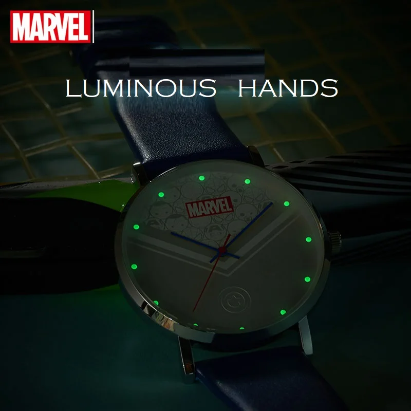 Marvel For Mens Watch Iron Man Quartz Wristwatch Avengers Captain America Spider Unisex Woman Boy Girl Student Luminous Relogio