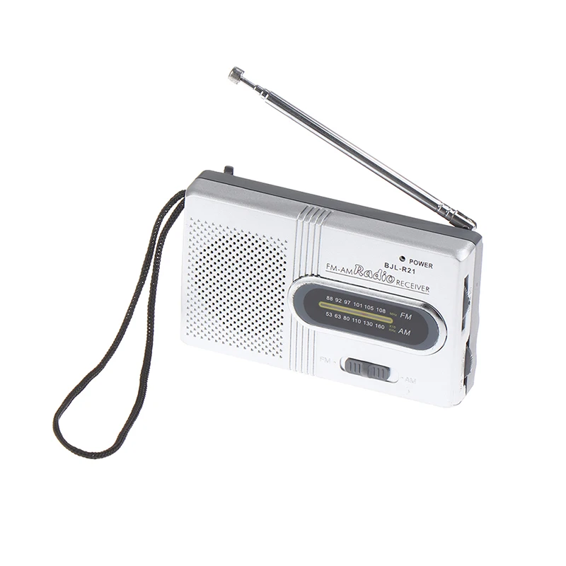 Portable Mini Radio Handheld AM FM Music Player Speaker Outdoor Stereo Radio with Telescopic Antenna