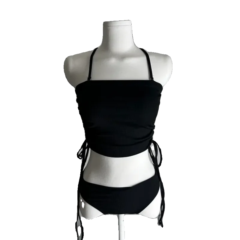 Coréen Sle 2025 nouveau maillot de bain Bikini pour femme sans bretelles taille haute pur désir Vaion porter blanc améliorant e pièce