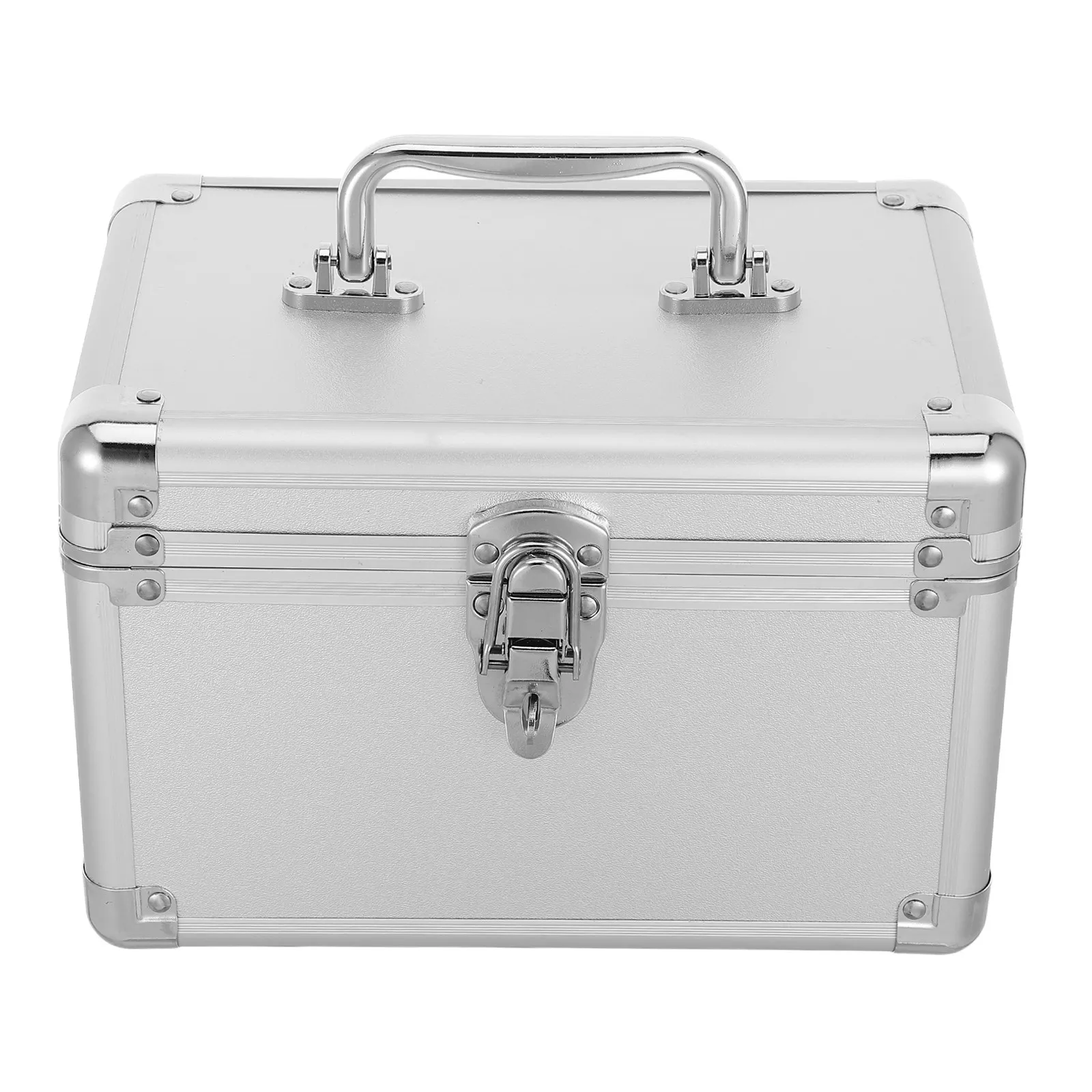 Aluminum Alloy Tool Box Heavy Duty Rectangular Storage Organizer 11.8x7.9x7.9in Portable Instrument Case Hand Tool Box