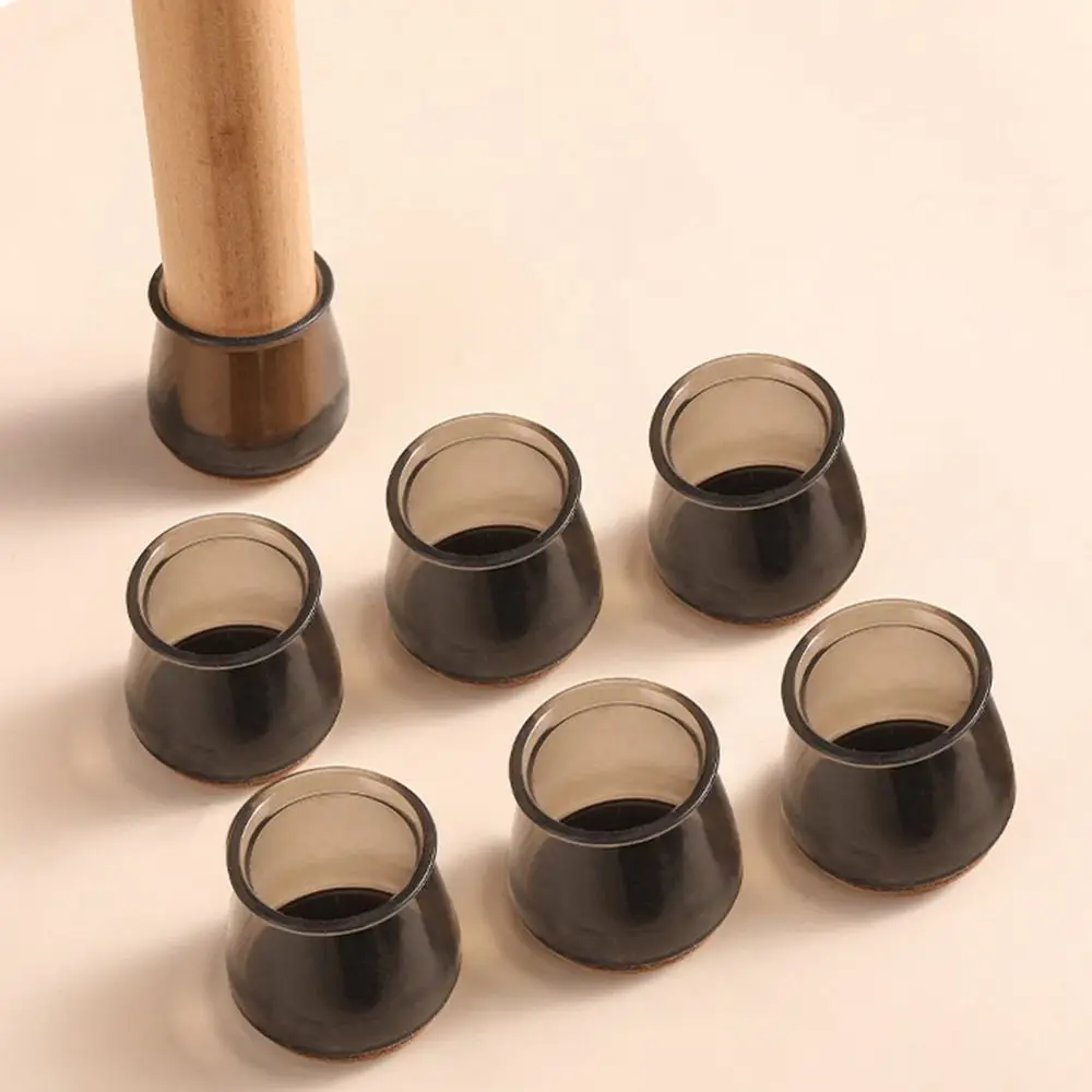 8 قطعة غطاء أقدام كرسي سيليكون شفاف مستدير غير قابل للانزلاق كرسي قدم منصات المطاط مع ورأى كرسي الساق قبعات الجدول #3