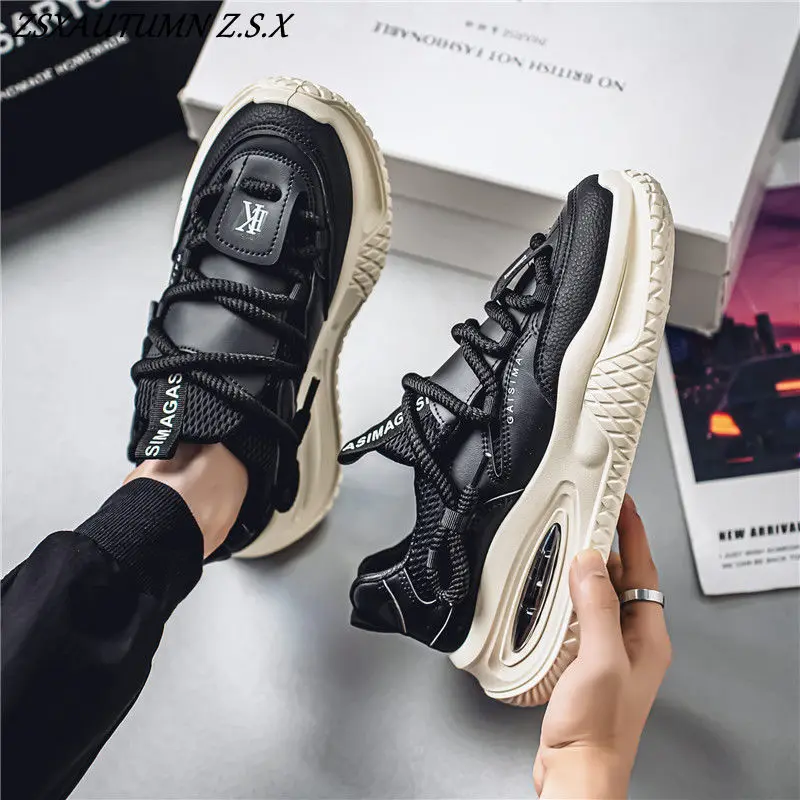 

2024 New Tide Brand Dad Shoes Весенние новые мужские удобные универсальные туфли Нескользящая толстая подошва Спортивные повседневные кроссовки для папы