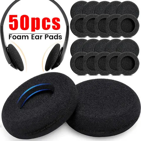 헤드폰 스폰지 교체 쿠션 커버 이어폰 케이스 용 두꺼운 폼 이어 패드 35mm 40mm 50mm 55mm 60mm 보호 슬리브