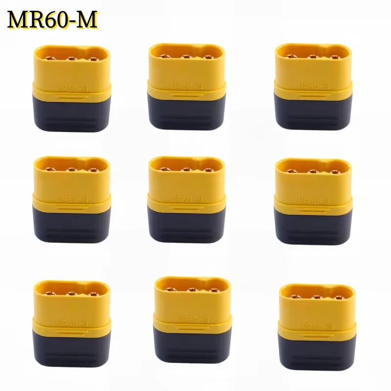 MR60 Male-Female Plugs MR60-M MR60-F MR60PW-M Three-Core Connector With Sheath 3.5mm Brass Gold Plated For Lipo ESC RC Model