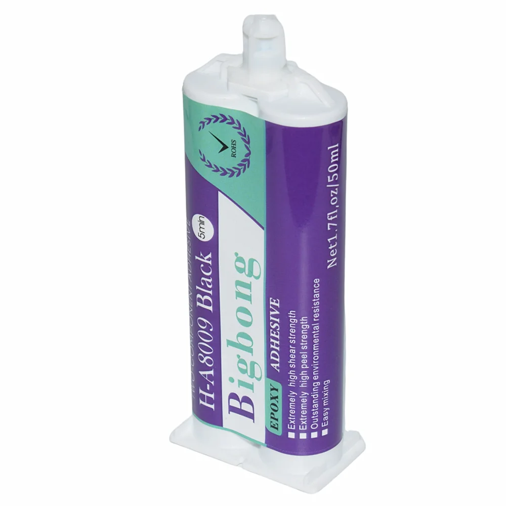 Imagem -04 - Adesivos de Resina Epóxi Preta Adesivo Estrutural Forte para Pistola de Cola Distribuidor de Dois Componentes Cola ab 1:1 50ml 1pc 10 Pcs