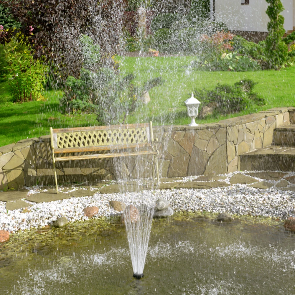 1.2W Solar Water Fountain Pump with 6 Nozzles Solar Fountain Pond Pump Kit Solar Panel Water Pump for BirdBath Garden Small Pond