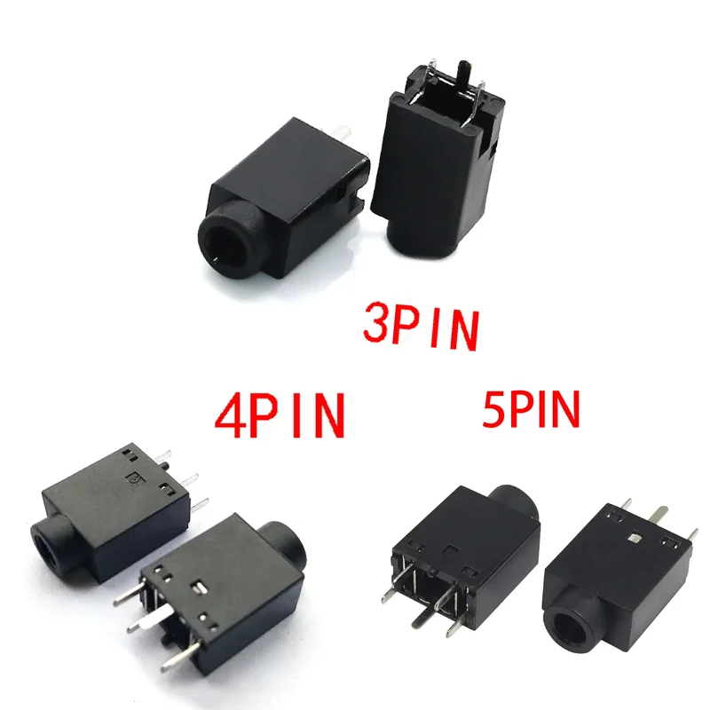 5x4p 3p PJ-358 PJ-359 3.5mmステレオメスソケットオーディオジャック