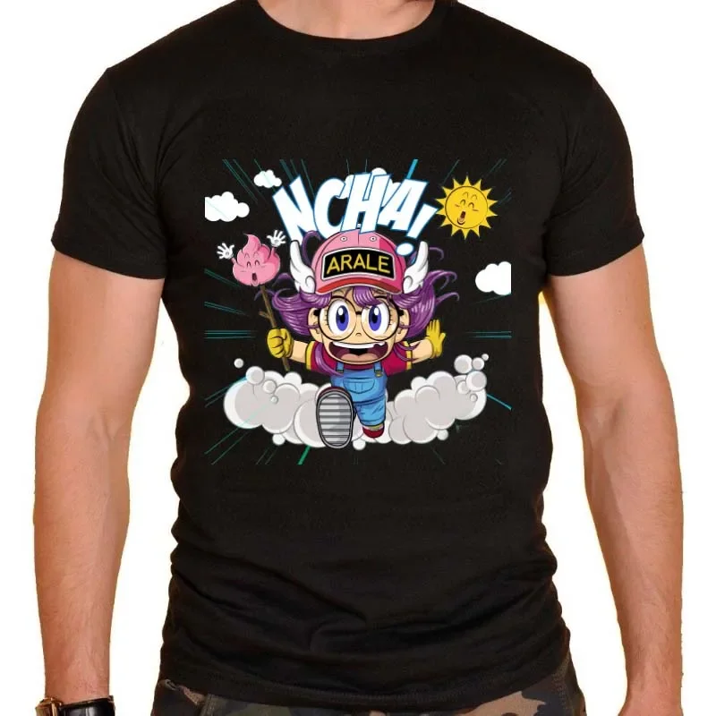 

Slump Anime Cotton Clothes Awesome Short Sleeve Crew Neck New summer Arale Print cute Anime Manga 80s 90s cartoon t shirt