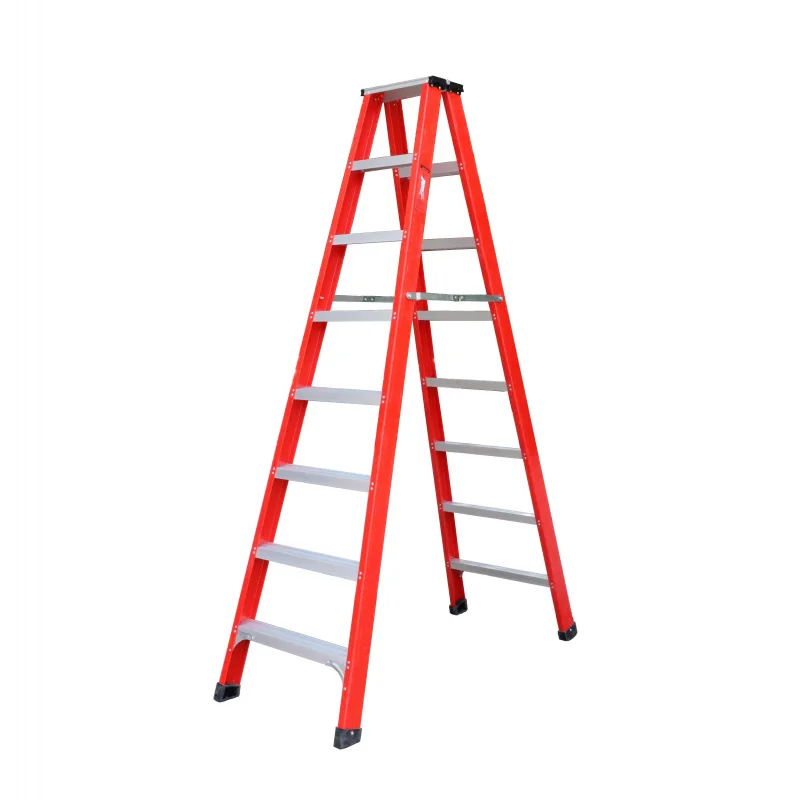 custom.Fiberglass Modern Step Ladder Electricians A-Frame Insulated Telescopic Triple Extension Stabilizer CE Certified 150k
