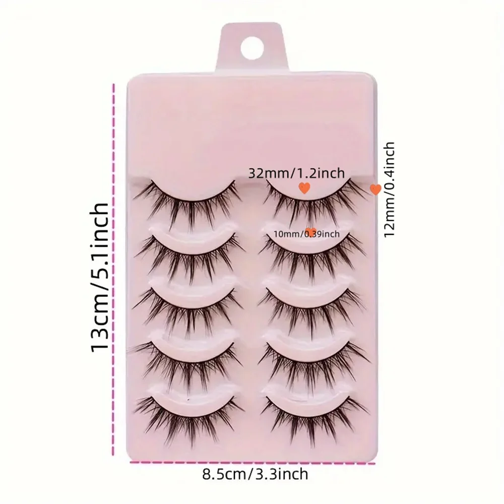 Blooming - Style False Eyelashes, Thick And Natural Slender False Eyelashes, Reusable Wispy Eyelashes Extension Makeup Tool,