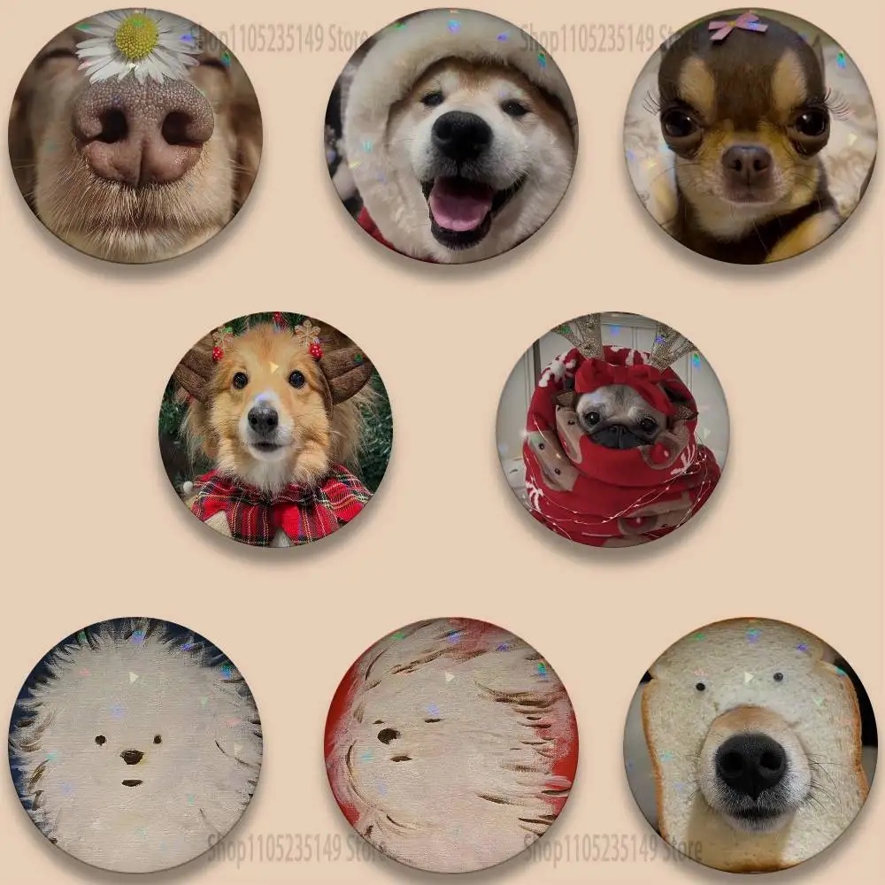 

Cute Dog 32 58mm Anime Handmade Round Brooch Exquisit Enamel Lapel Pins for Gift Clothes Hat Backpack Accessorie