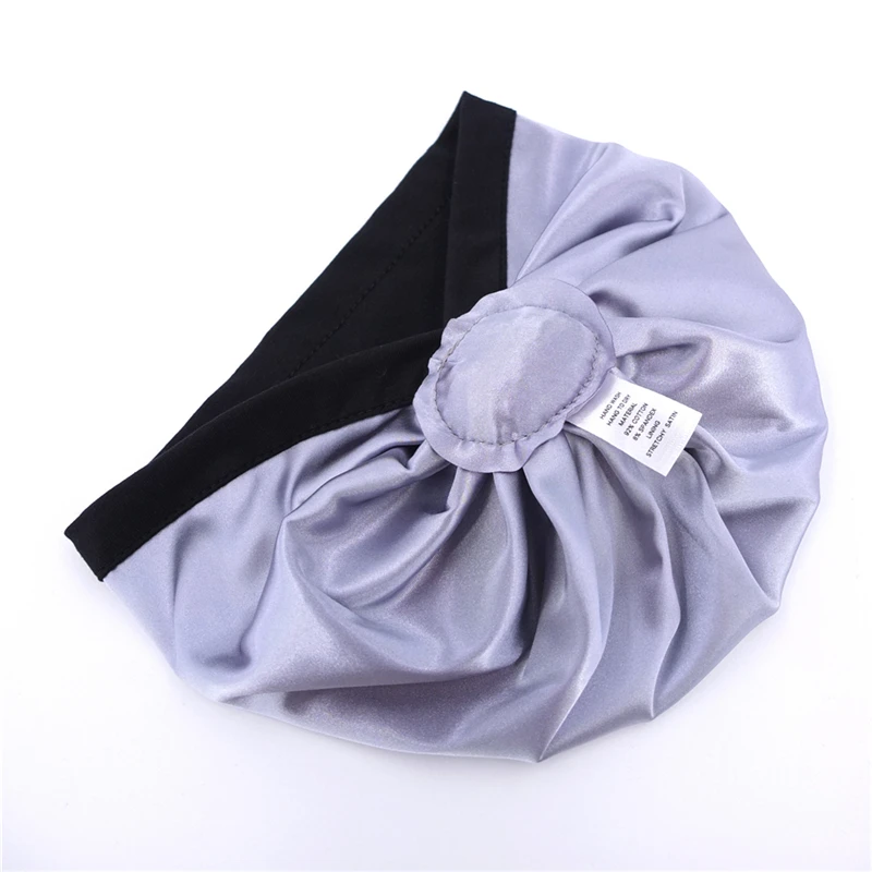 0-18M Silky Satin Lined Turban Hat for Babies Infant Toddler Girls Boys Bonnet Newborn Beanie Little Kids Sleep Caps Head Wraps