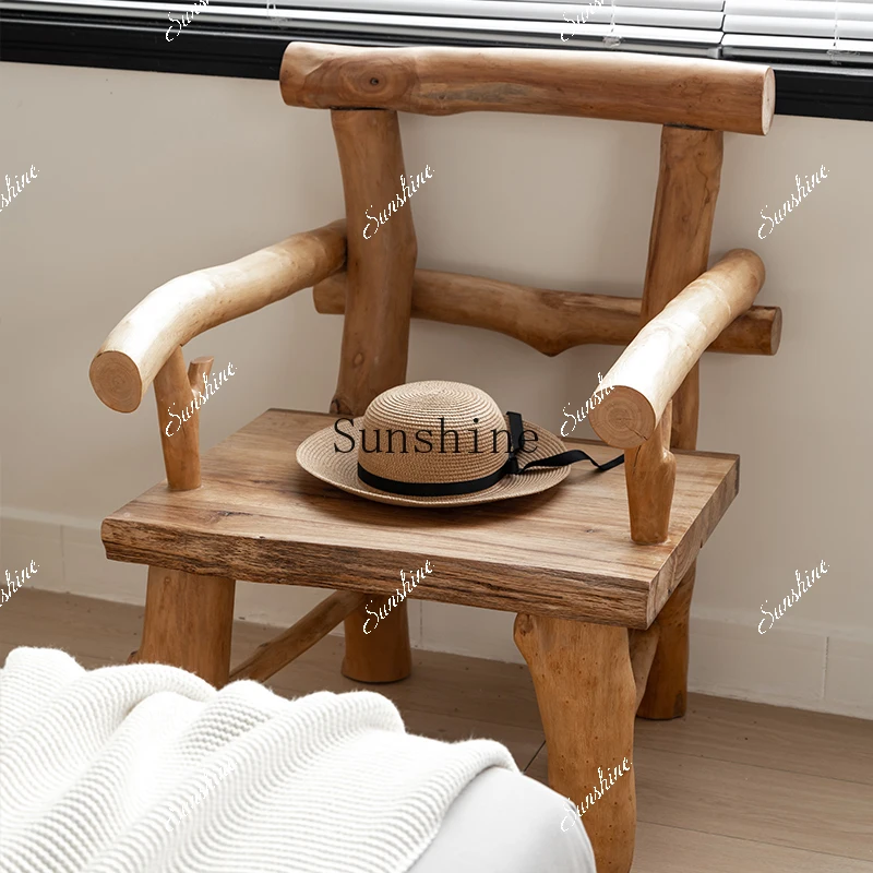 Original ecological homestay sofa single armchair wooden furniture inn leisure chair  FT