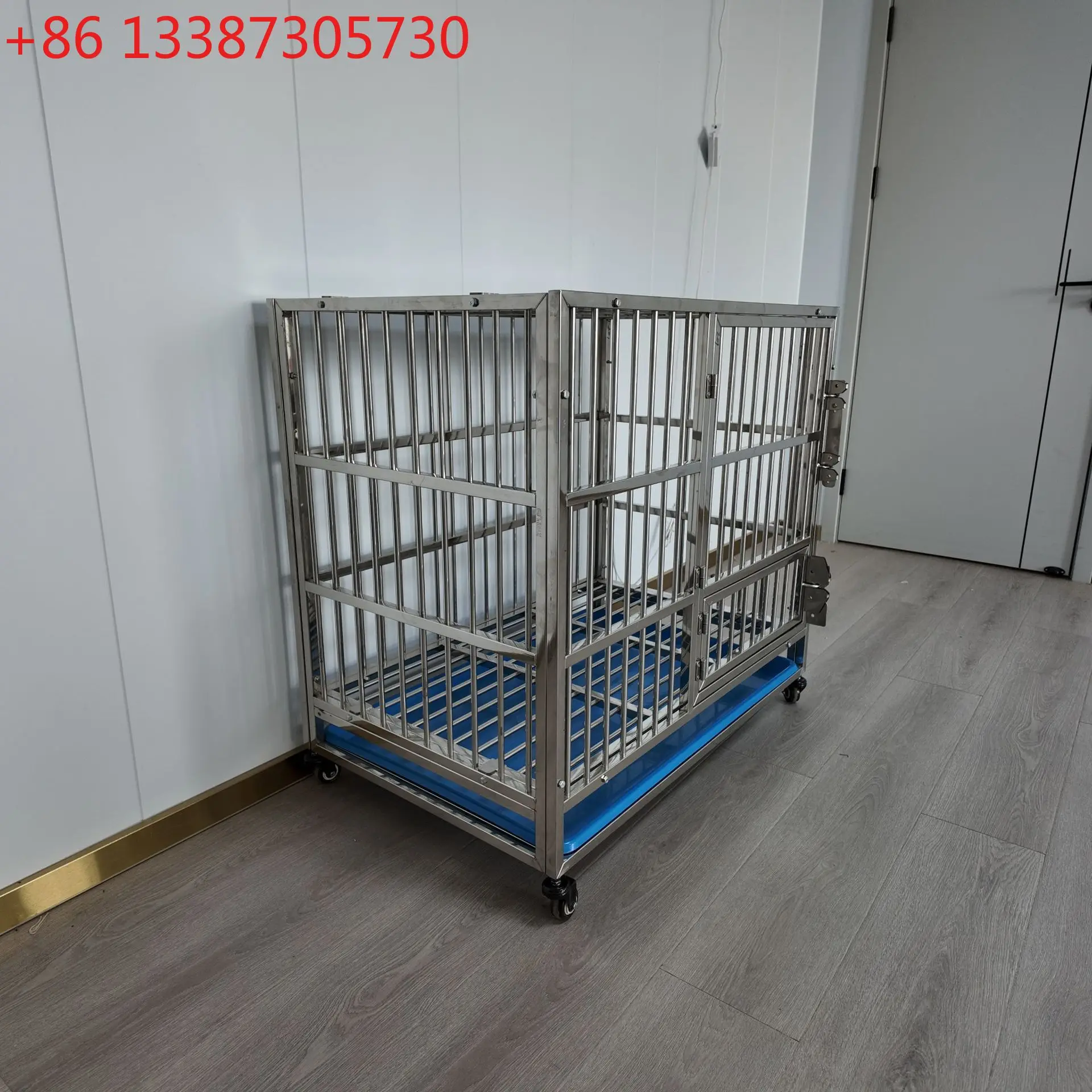 

Indoor stainless steel dog cage Large square tube cage for dogs with toilet