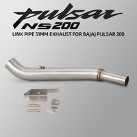 Motorcycle Exhaust Escape Moto Stainless Steel Middle Link Pipe 51MM Elbow Mid Tube For NS200 NS 200 BajajPulsarNS200