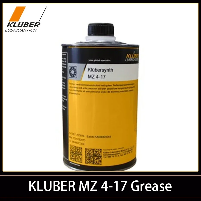 1L Kluber MZ4-17 Lubrication Spindle Bearings Klübersynth MZ 4-17 for installations and components in cold storage houses