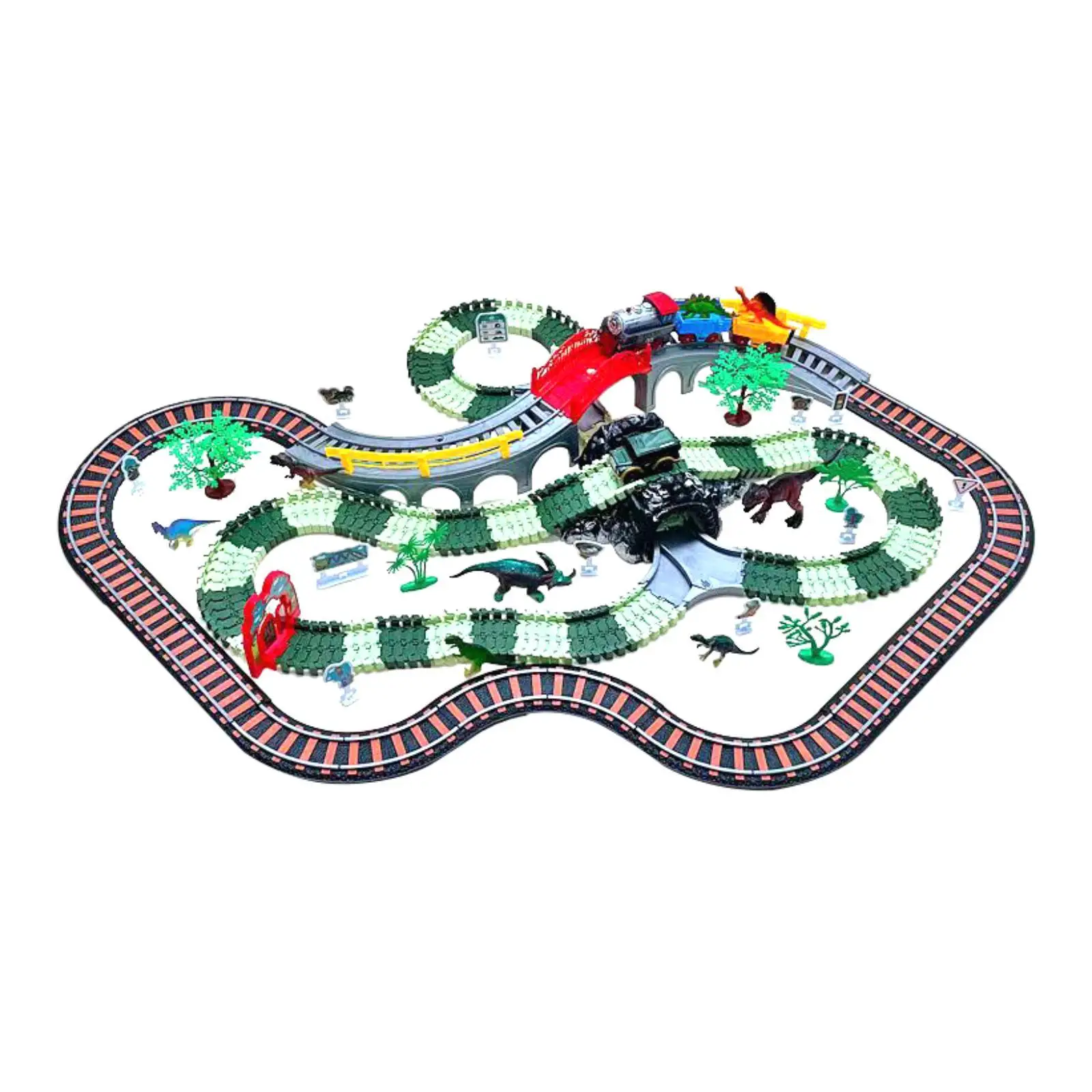 Dinosaur Race Track Car Toy Kids Puzzle Toy Fine Motor Skills Toy Car Ramp Track Climbing Hills Rail for Children Grandson