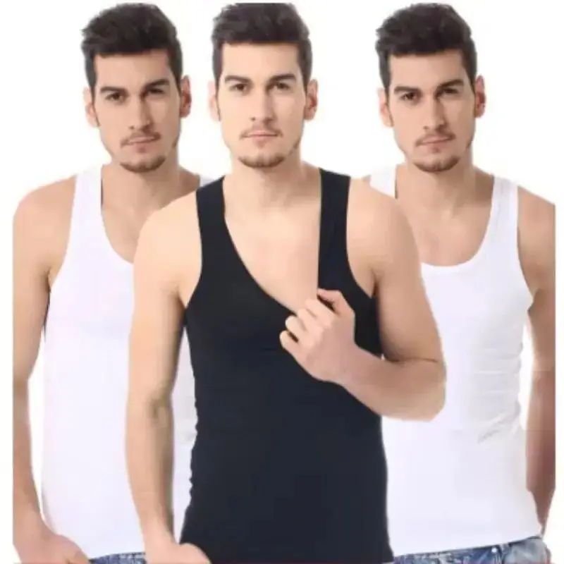 

Мужская хлопковая спортивная облегающая майка (1/2/3 шт.) для подростков, повседневная, без рукавов, для фитнеса и тренировок, простой топ