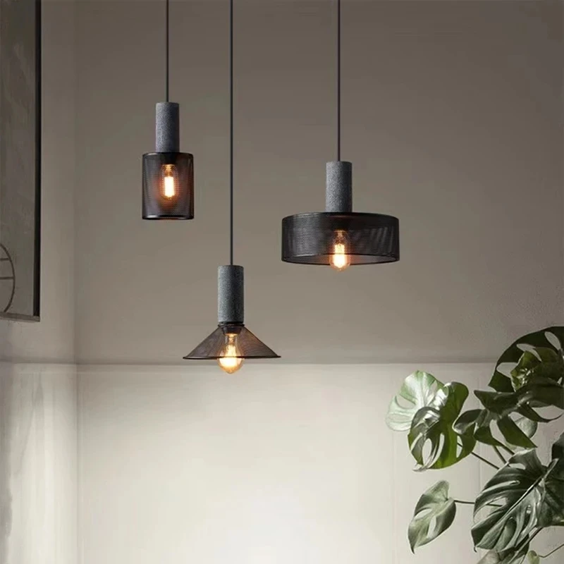 

Modern Industrial Style Pendant Light Indoor LED Cement Chandelier Suspension Bedroom Hanging Light For Hall Cafe Bar Table