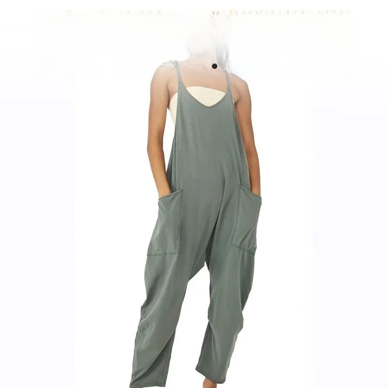 

Women's Street Sle Low Waist Jumpsuit with kets Strap ket Long Pants Autumn Collection No Brand Registered