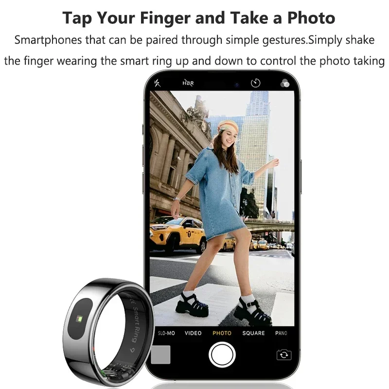 For Xiaomi Smart Ring Bluetooth Health Monitor Heart Rate Blood Oxygen Sleep Body Temperature Gesture Control Waterproof Sport