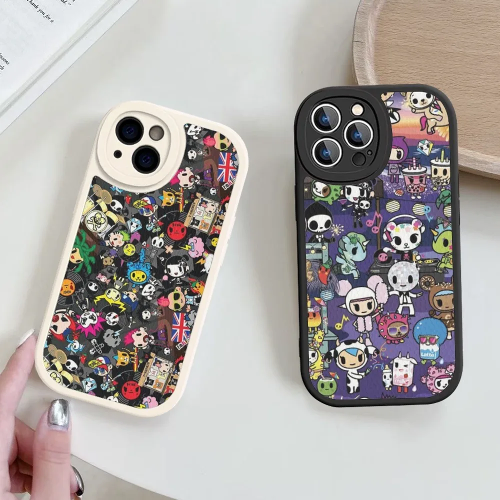 Japan T-TokidokiS Phone Case Hard Leather For iPhone 14 13 12 Mini 11 14 Pro Max Xs X Xr 7 8 Plus Fundas