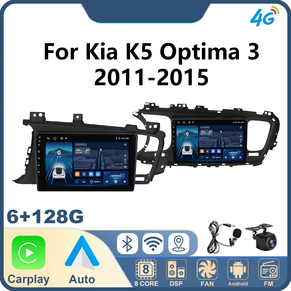 

Car Radio Android Auto for Kia K5 Optima 3 2011-2015 CarPlay Multimedia Video Player WIFI IPS GPS 4G 2Din Vehicle Audio Stereo