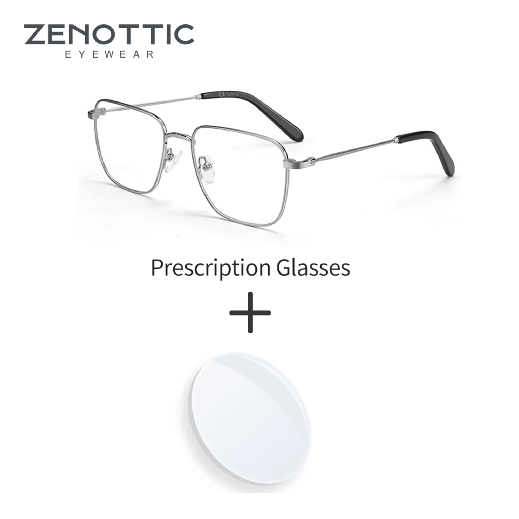 

ZENOTTIC мужские многоугольные очки по рецепту, модные металлические очки для близорукости/фотохромные оптические очки, мультифокальные линзы