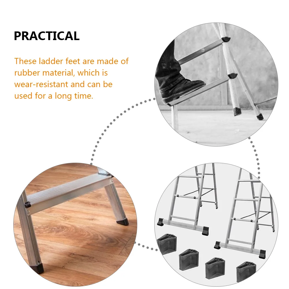 

6pcs Rubber Feet Caps for Ladder Step Levelers Foldable Mats Anti Skid Protect Floor Durable Sturdy Practical Construction