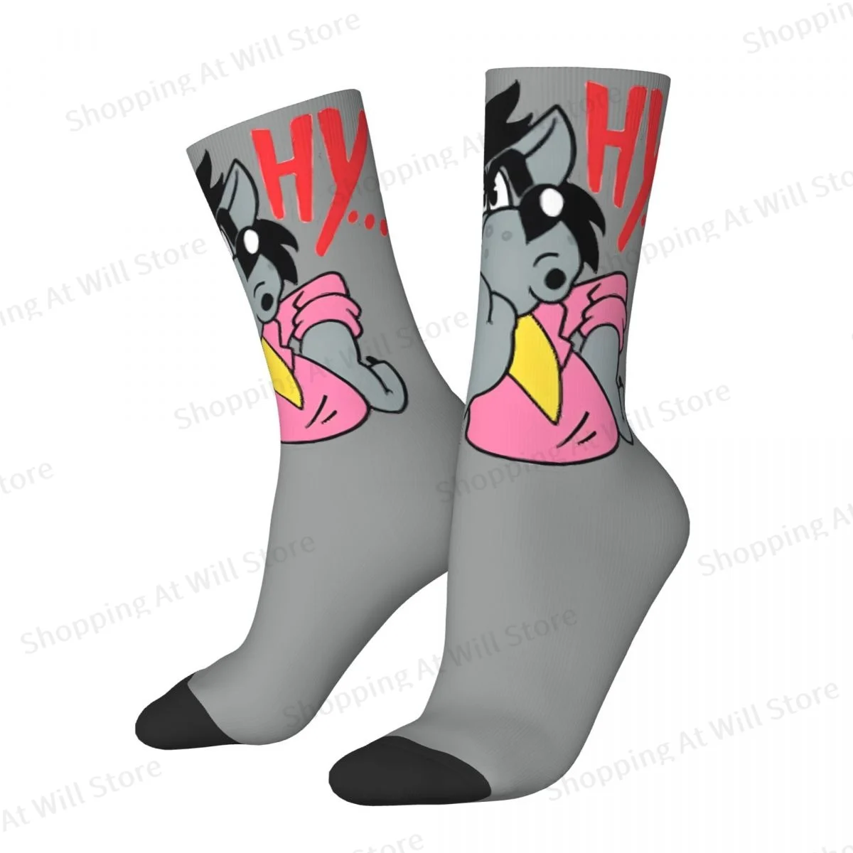 Nervous Angry Hy Nu Pogodi Well Just You Wait Wolf Hare Cartoon Unisex Winter Socks Running Fun printing Socks Street Style Sock