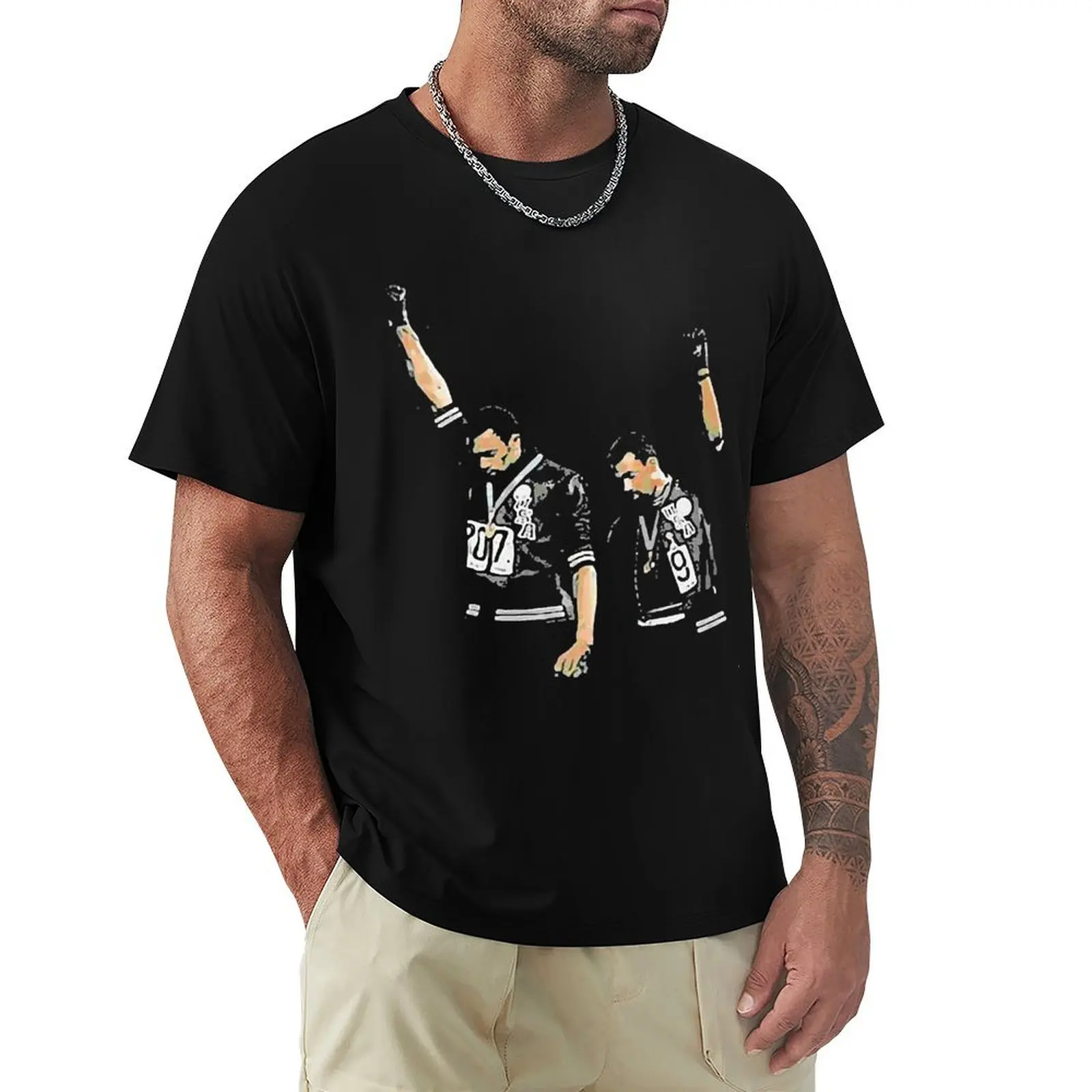 

Tommie-smith-john-carlos-and-the-1968-black-power-salute T-Shirt Casual Everyday Wear T-Shirt