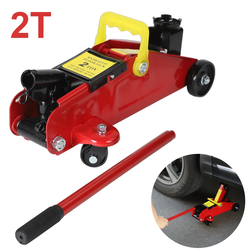 2 Ton Hydraulic Floor Jack, Trolley Steel Jack, Flat Lifting Height 135-320 mm Car Lift Jack for Car Repair