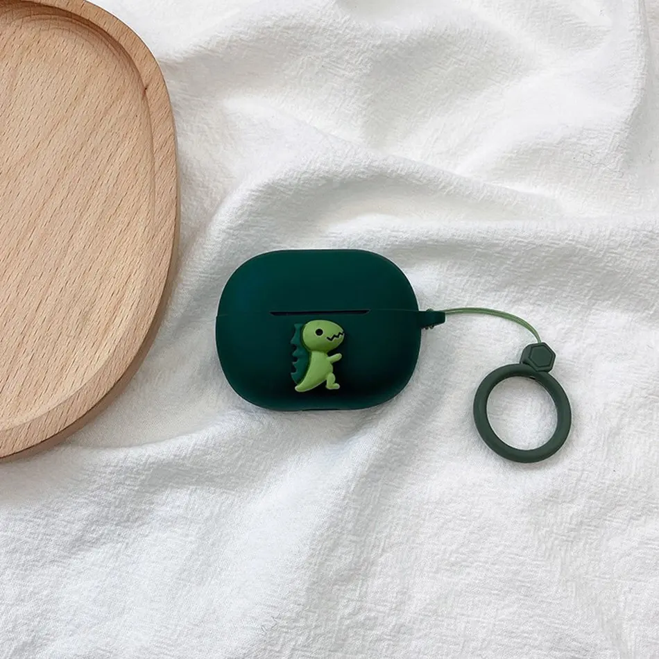 Мультяшный чехол для наушников Sony Ambie AM-TW01, чехол с забавным динозавром, силиконовый защитный чехол для наушников, милый чехол с брелоком