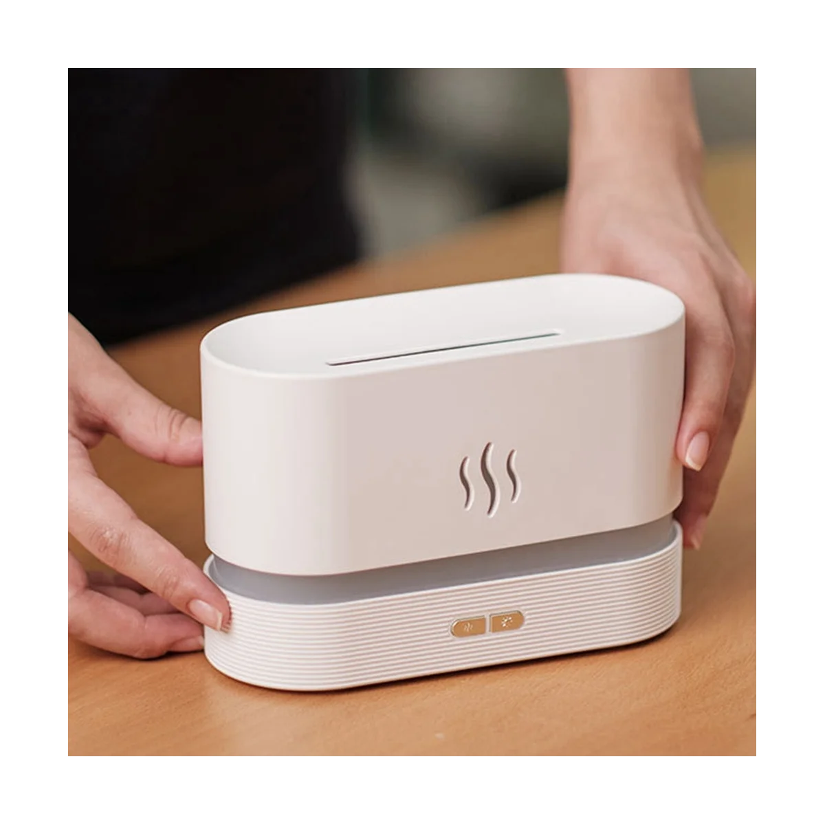 Diffusor Luftbe feuchter Ultraschall Cool Mist Maker Fogger LED Öllampe schwarz