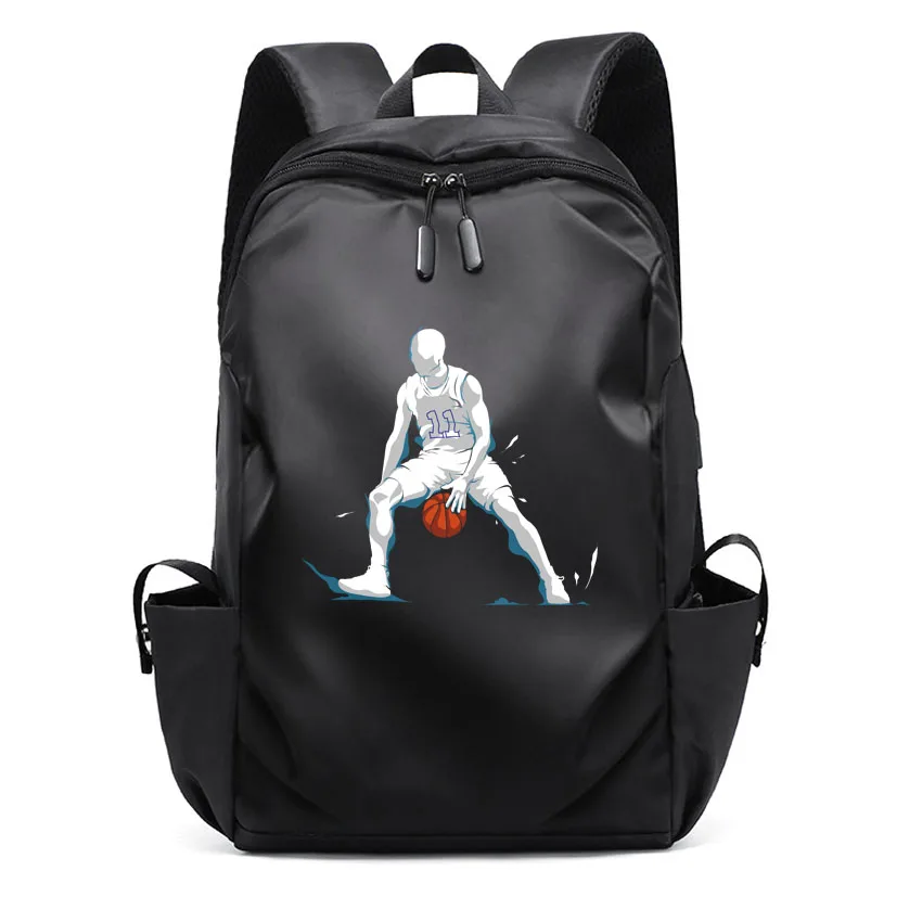 Laptop Usb Backpack School Bag Funny Basketball Super Stars Classic Actions Pattern Printed Rucksack Backbag Male Women Backpack