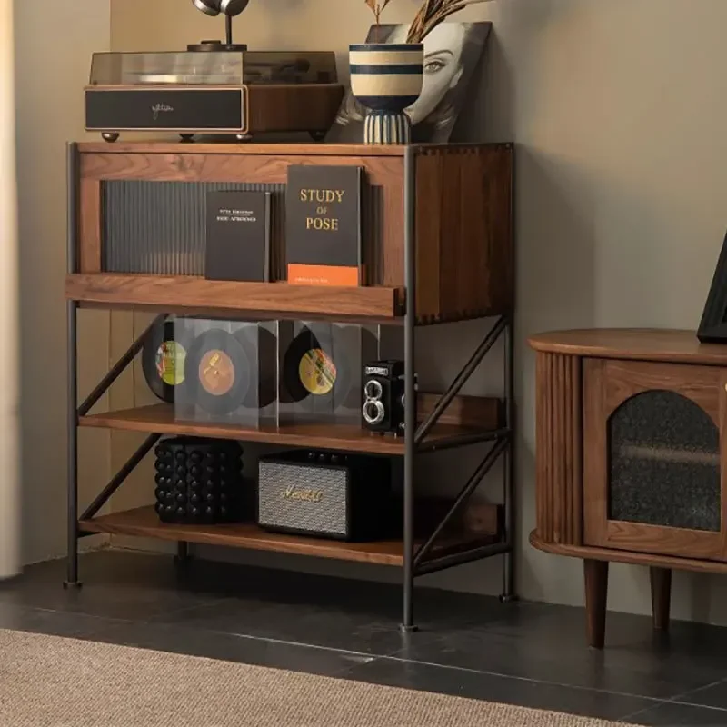 Solid wood bookshelf magazine cabinet, entrance cabinet, floor storage cabinet, shelf, Nordic living room low cabinet