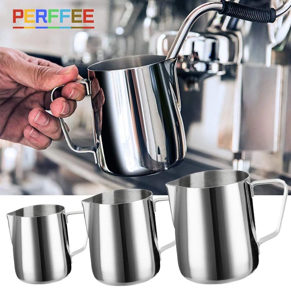 Coffee Milk Frother Jugs Stainless Steel Milk Frothing Pitcher Espresso Coffee Barista Milk Pitcher 150/350/600/1000ML Milk Jug