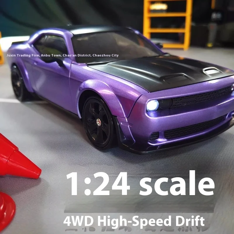 1/24 Simulation Hellcat Professional Remote Control Car Four-Wheel Drive High-Speed Drift Racing Car American Muscle Car Childre