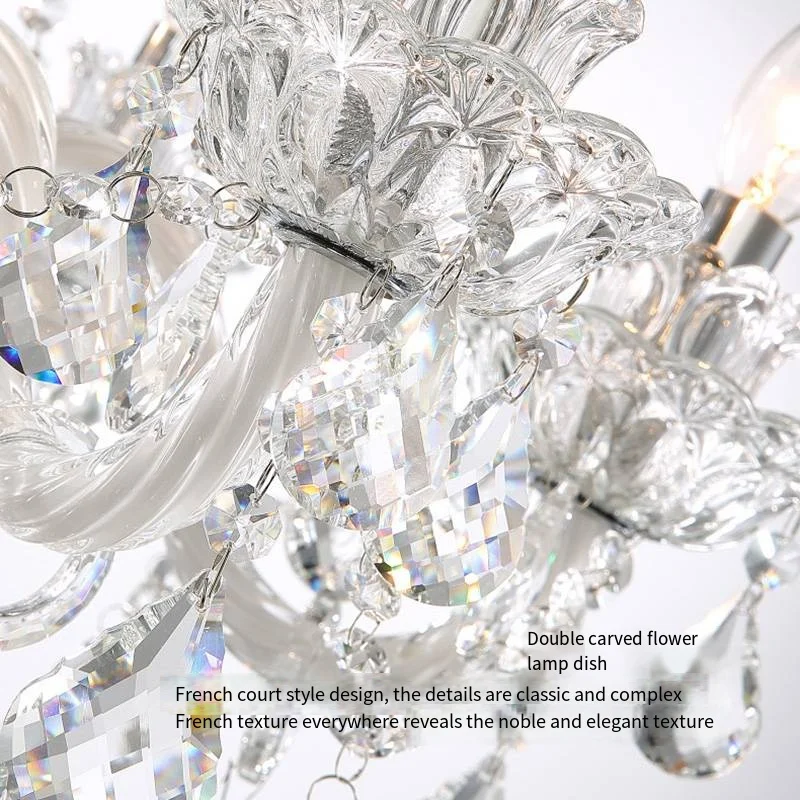 ใหม่โมเดิร์นโคมไฟระย้าคริสตัลยุโรปงานแต่งงานเทียน LED ห้องนอนห้องรับประทานอาหารห้องนั่งเล่นไฟขายส่งจุดหรูหรา