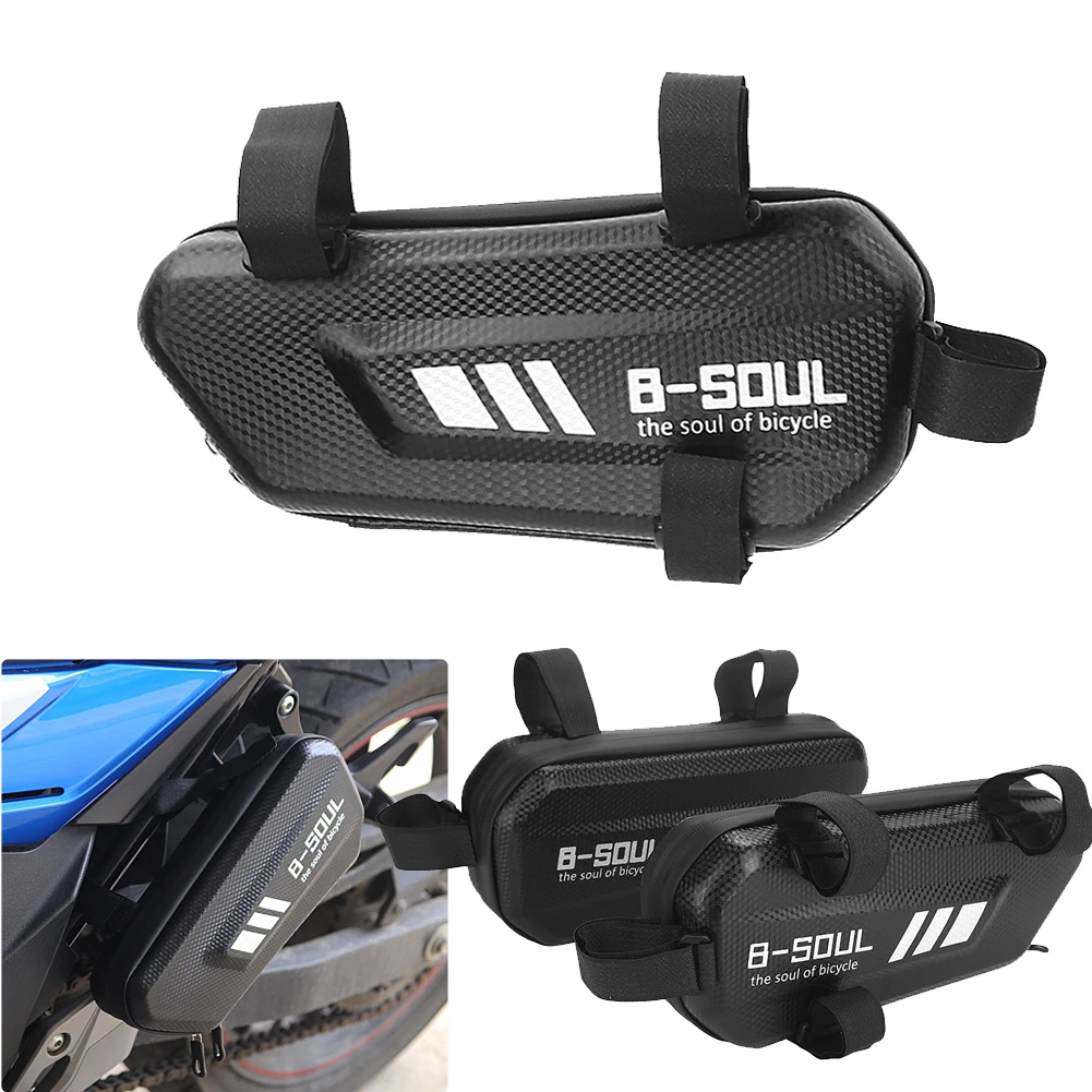 B-SOUL Torba do zawieszania roweru elektrycznego Boczne torby motocyklowe Wodoodporny pakiet silnika Moto Torby z twardą skorupą Trójkątna torba na