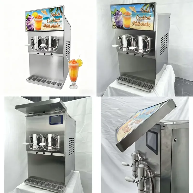 All in One Commercial Slush and Beverage Machine for Making Granitas Cocktails Milkshakes Iced Coffee with Customizable Light
