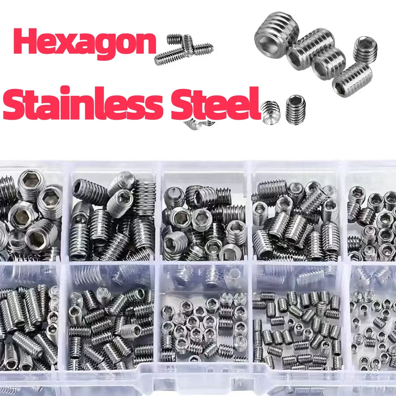 stainless steel headless hex socket screw set - M3/M4/M5/M6/M8 hex socket screws, num screws, machine screws