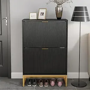 Factory Direct 2026 for Entryway with 4 Flip Drawers - Freestanding Wooden Storage Modern Slim Shoe Cabinet