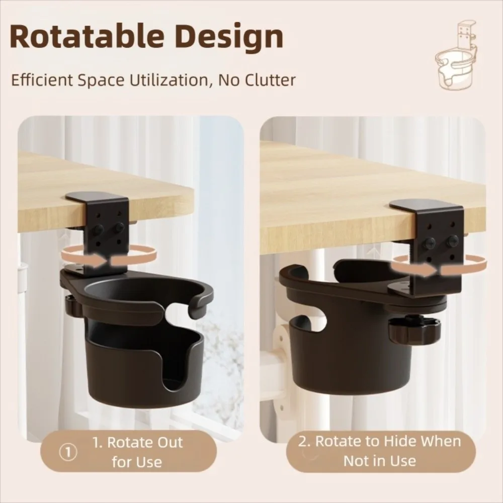

Adjustable Rotating Water Cup Holder Anti Spill Mounts Stand Office Drink Cup Tray Sturdy Durable Coffee Storage Rack