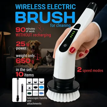 Cordless Electric Scrubber for Kitchen Bathroom Toilet - Multipurpose Cleaning Brush with…