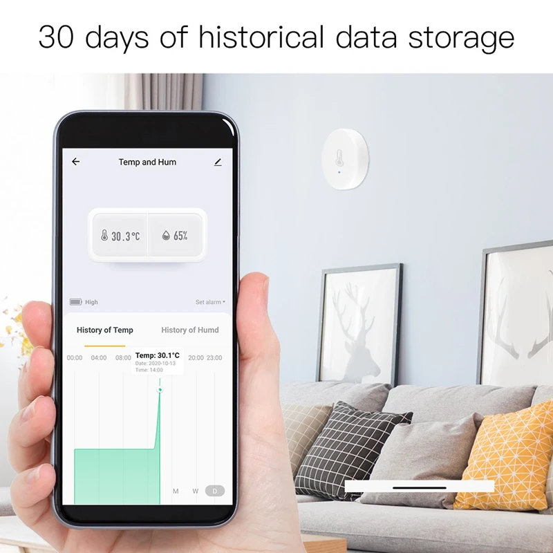 Sensor de temperatura y humedad inteligente Tuya Zigbee 3,0, seguridad alimentada por batería con la aplicación Tuya Smart Life Alexa
