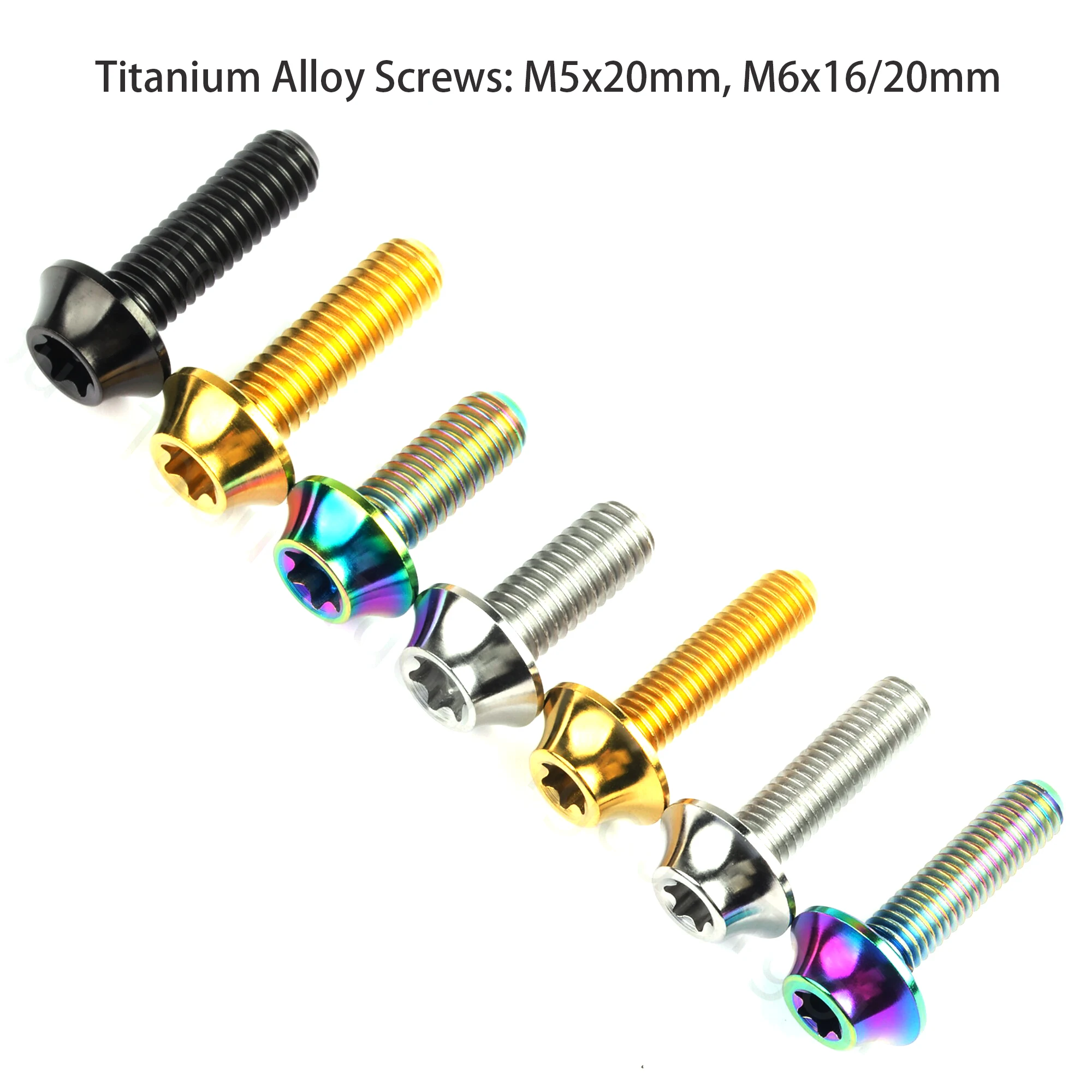 Kawasaki Motorcycle Titanium Allen Button Head Screws M5 M6x16 20mm Ti Gold Color Black for Fairing Body Lightweight Decoration