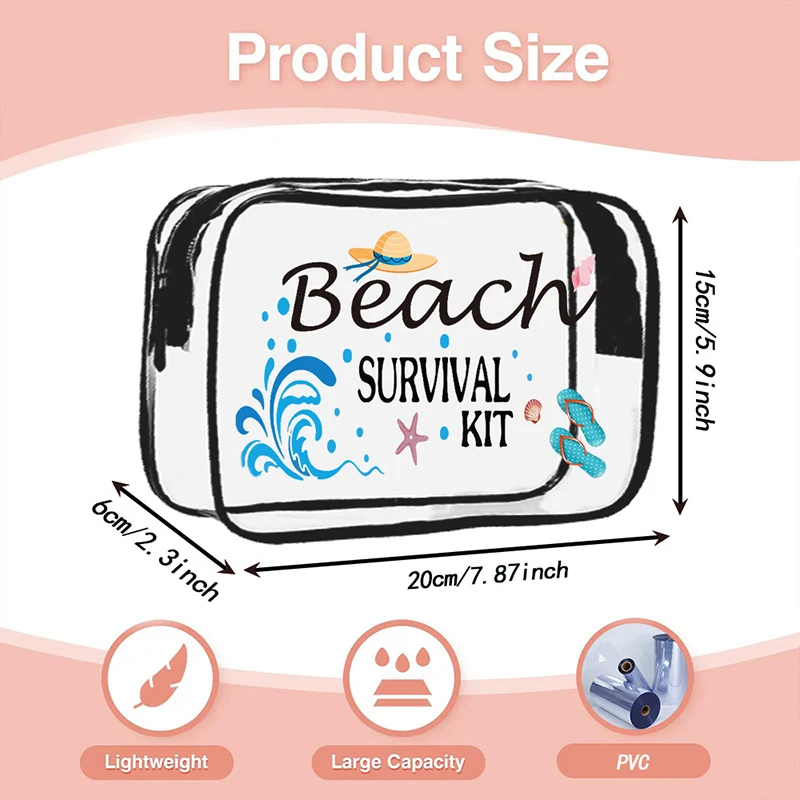 HUA HUA Waterproof Transparent Cosmetic Bag Convenient Portable Large Capacity Storage Bag PVC Material Easy To Carry Wash Bag