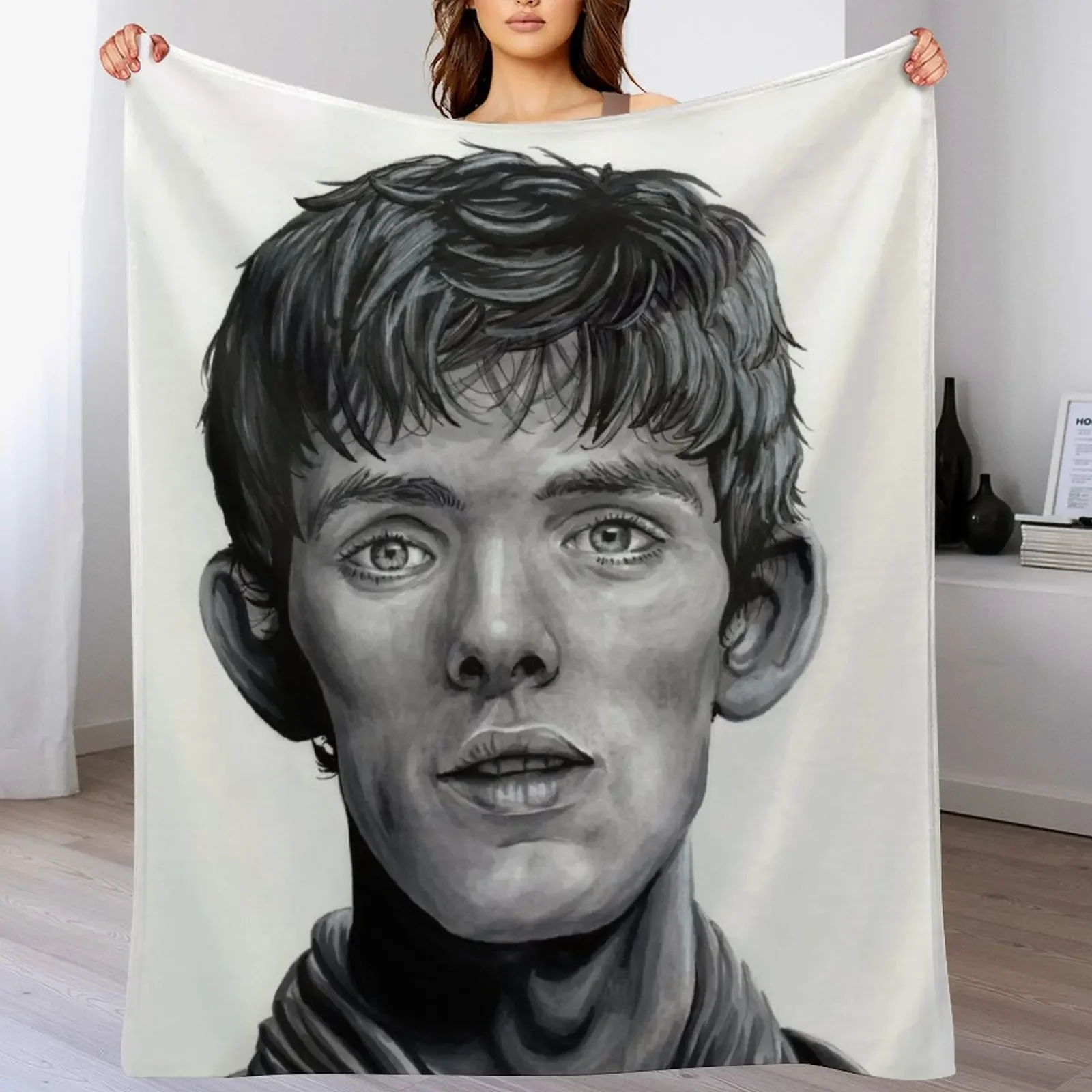 

Merlin Portrait BBC Throw Blanket Tourist blankets ands Shaggy cosplay anime Blankets